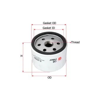 Oil filter, Spin-On. Фильтр масляный, накручиваемый SAKURA C2506