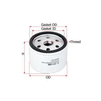Oil filter, Spin-On. Фильтр масляный, накручиваемый SAKURA C25180