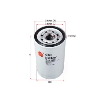 Oil filter, Spin-On. Фильтр масляный, накручиваемый SAKURA C2708