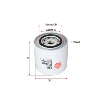 Фильтр масляный, накручиваемый. Фільтр масляний, накручуваний. Oil filter, Spin-On SAKURA C38020