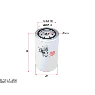 Oil filter, Spin-On. Фильтр масляный, накручиваемый SAKURA C5102