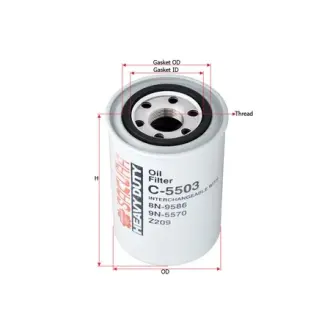 Фильтр масляный, накручиваемый. Фільтр масляний, накручуваний. Oil filter, Spin-On SAKURA C5503