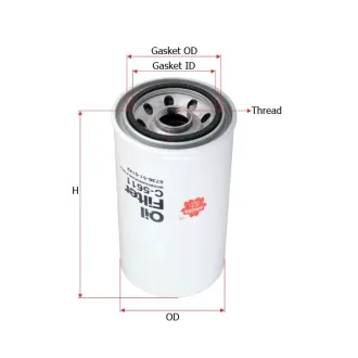 Oil filter, Spin-On. Фильтр масляный, накручиваемый SAKURA C5611