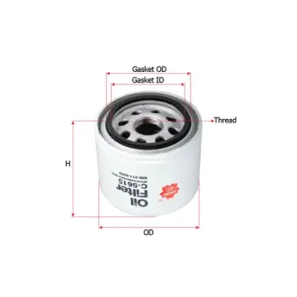 Oil filter, Spin-On. Фильтр масляный, накручиваемый. Фільтр масляний, накручуваний SAKURA C5615