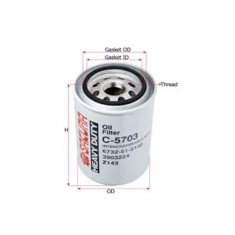 Фильтр масляный, накручиваемый. Фільтр масляний, накручуваний. Oil filter, Spin-On SAKURA C5703