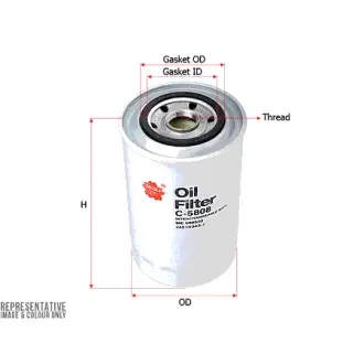 Oil filter, Spin-On. Фильтр масляный, накручиваемый SAKURA C5808