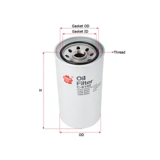 Фильтр масляный, накручиваемый. Фільтр масляний, накручуваний. Oil filter, Spin-On SAKURA C6102