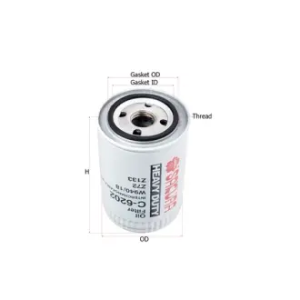 Фильтр масляный, накручиваемый. Фільтр масляний, накручуваний. Oil filter, Spin-On SAKURA C6202