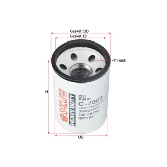 Oil filter, Spin-On. Фильтр масляный, накручиваемый SAKURA C7603