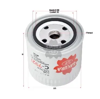 Фильтр масляный, накручиваемый. Фільтр масляний, накручуваний. Oil filter, Spin-On SAKURA C7921