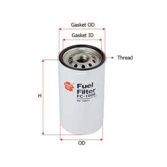 Fuel filter, Spin-On. Фильтр топливный, накручиваемый SAKURA FC1008