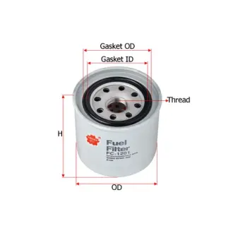 Fuel filter, Spin-On. Фильтр топливный, накручиваемый SAKURA FC1201