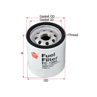 Fuel filter, Spin-On. Фильтр топливный, накручиваемый SAKURA FC1205