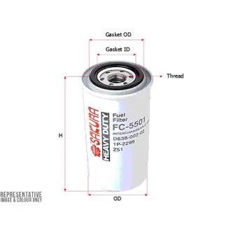 Fuel filter, Spin-On. Фильтр топливный, накручиваемый SAKURA FC5501
