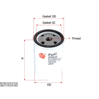 Fuel filter, Spin-On. Фильтр топливный, накручиваемый SAKURA FC6203