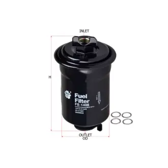 Fuel filter, In-line. Фильтр топливный, проточный SAKURA FS1406