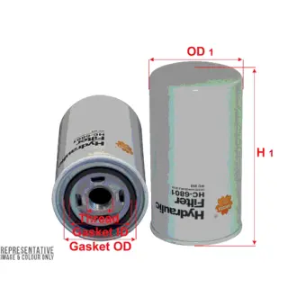 Hydraulic filter, Spin-On. Фильтр гидравлический, накручиваемый SAKURA HC6801