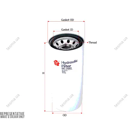 Фильтр гидравлический, накручивающийся, картридж SAKURA HC7604 (фото 1)