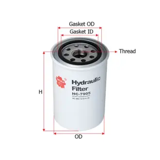Hydraulic filter, Spin-On. Фильтр гидравлический, накручиваемый SAKURA HC7905