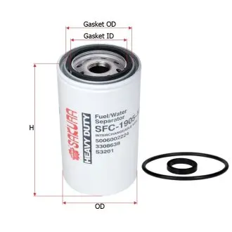 Fuel filter, water separator, Spin-On. Фильтр топливный, сепаратор, накручиваемый SAKURA SFC190510