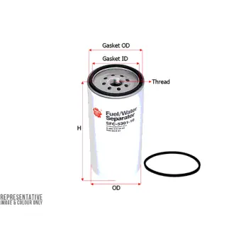 Fuel filter, water separator, Spin-On. Фильтр топливный, сепаратор, накручиваемый SAKURA SFC530110