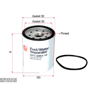 Fuel filter, water separator, Spin-On. Фильтр топливный, сепаратор, накручиваемый SAKURA SFC690110