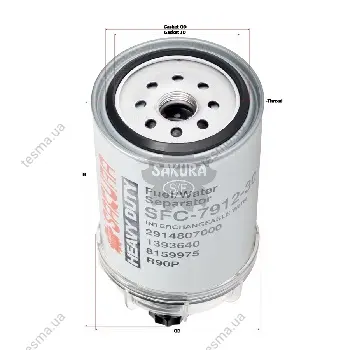 Fuel filter, water separator, Spin-On. Фильтр топливный сепаратор, накручиваемый SAKURA SFC791230B (фото 1)
