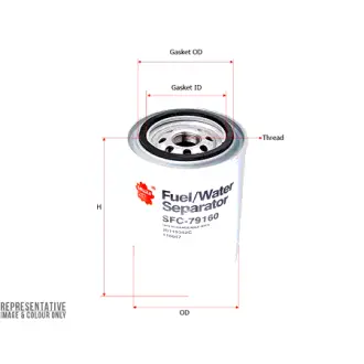 Fuel filter, water separator, Spin-on. Фильтр топливный, сепаратор, накручиваемый SAKURA SFC79160