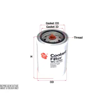 Coolant filter, Spin-On. Фильтр охлаждающей жидкости, антифриза, накручиваемый SAKURA WC5703
