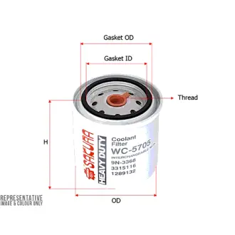 Coolant antifreeze filter, Spin-on. Фильтр охлажадающей жидкости, антифриза, накручиваемый SAKURA WC5705
