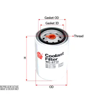 Coolant antifreeze filter, Spin-on. Фильтр охлажадающей жидкости, антифриза, накручиваемый SAKURA WC5712