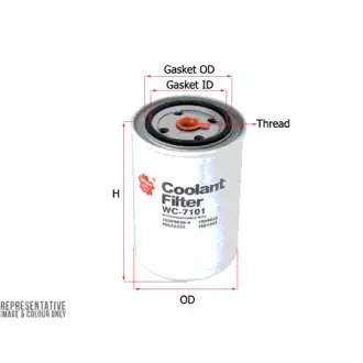 Coolant antifreeze filter, Spin-on. Фильтр охлажадающей жидкости, антифриза, накручиваемый SAKURA WC7101