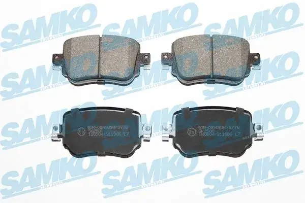 Колодки гальмівні (задні) Audi Q3/Skoda Octavia/Seat Leon/VW Golf/Sharan 12-/Passat B8/Caddy IV 14- SAMKO 5SP1986 (фото 1)