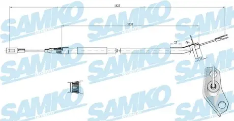 Трос ручника (R) MB Sprinter 408-416/VW LT 46 96- (1525mm) SAMKO C0446B