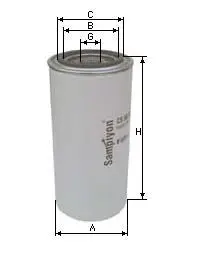 Oil filter, Spin-On. Фильтр масляный, накручиваемый SAMPIYON FILTRE CS1493