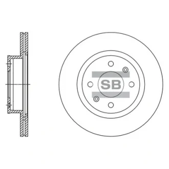 Диск гальмівний (кратно 2) передній (вентильований) Hyundai I10 (08-)(D=252.0mm) HI-Q SANGSIN SD1140