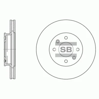Диск гальмівний (кратно 2) передній (вентильований) Hyundai Accent IV (D=256.0mm) HI-Q SANGSIN SD1156