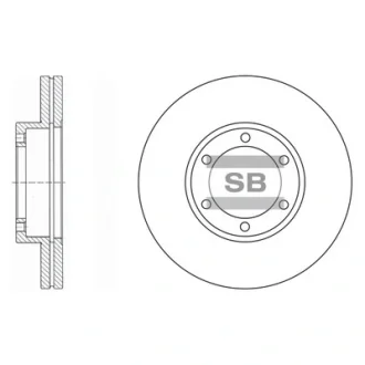 Диск тормозной (кратно 2) передний (вентилируемый) Kia Pregio (-05) (D=257.8mm) SANGSIN SD2027