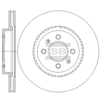 Диск тормозной (кратно 2) передний (вентилируемый) Kia Rio 15Inch (11-) (D=280.0 SANGSIN SD2043
