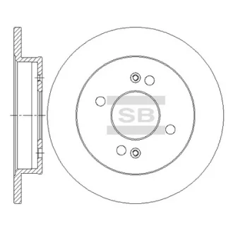 Диск гальмівний (кратно 2) задній Kia Morning (04-) (D=234.0mm) HI-Q SANGSIN SD2045