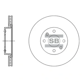 Диск гальмівний (кратно 2) передній (вентильований) Dacia Logan LS (06-) (D=258.6mm) HI-Q SANGSIN SD3061