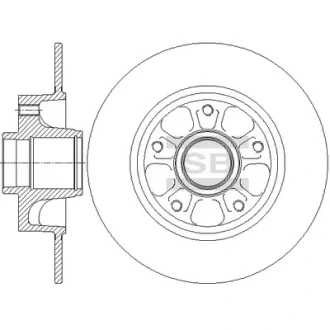 Диск гальмівний (кратно 2) задній Renault Fluence (10-) (D=260.0mm)  HI-Q SANGSIN SD3070
