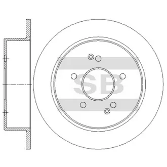 Диск гальмівний (кратно 2) задній Ssanyong Korando C 4WD (11-) (D=284.0mm) HI-Q SANGSIN SD3086