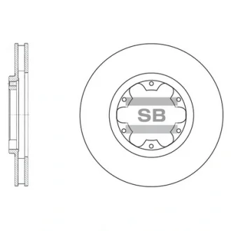 Диск гальмівний (кратно 2) передній (вентильований) Nissan Navara D22 (03-) (D=282.7mm) HI-Q SANGSIN SD4214