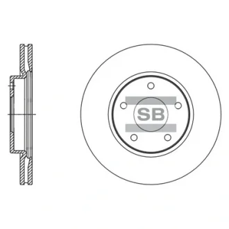 Диск гальмівний (кратно 2) передній (вентильований) Nissan Juke F15 (10-) (D=279.6mm) HI-Q SANGSIN SD4245