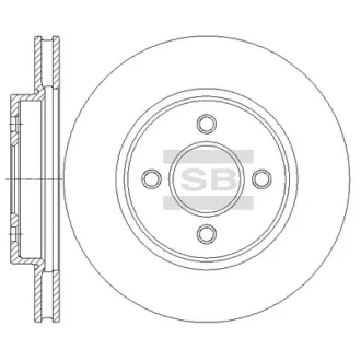 Диск гальмівний (кратно 2) передній (вентильований) Nissan Note E11 (06-) (D=259.7mm) HI-Q SANGSIN SD4253