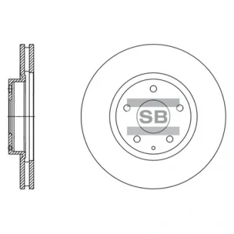 диск гальмівний (кратно 2) передній (вентильований) mazda 6 GJ, GH (12-) (D=297.0mm) HI-Q SANGSIN SD4424