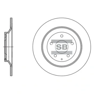 Диск гальмівний (кратно 2) задній Mazda CX-5 KE, GH (11-) (D=303.0mm) HI-Q SANGSIN SD4425