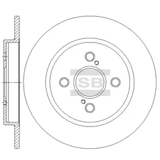 Диск гальмівний (кратно 2) задній Toyota Yaris (05-) (D=259.0mm) HI-Q SANGSIN SD4695