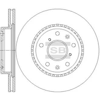 Диск гальмівний (кратно 2) передній (вентильований) Suzuki SX4 (06-) (D=279.6mm) HI-Q SANGSIN SD4811
